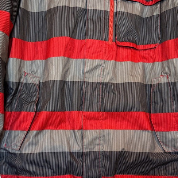Burton Poacher Gray Multi Stripe Snowboard Jacket Size Medium - Picture 5 of 15